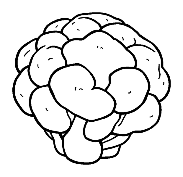 Cauliflower colouring page — free printable for kids