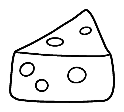 Cheese Wedge Colouring Page (Kids, Bold & Easy)