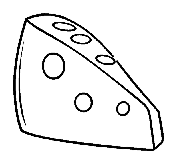 Cheese Wedge colouring page — free printable for kids