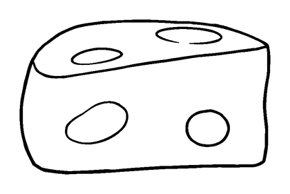 Cheese Wedge Colouring Page (Toddler, Bold & Easy)