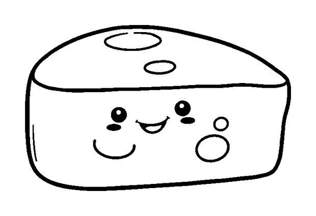 Cheese colouring page — free printable for kids