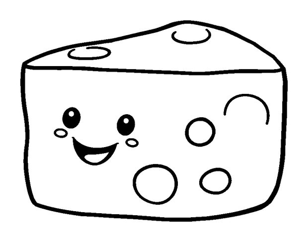 Cheese colouring page — free printable for toddlers