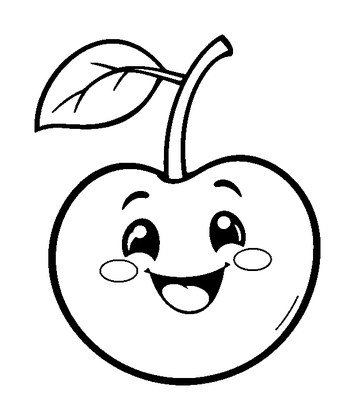 Cherry Colouring Page (Kids, Bold & Easy)