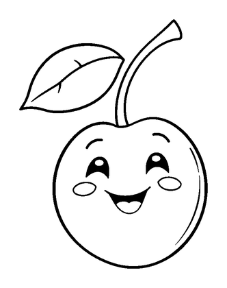 Cherry Colouring Page (Kids, Standard)