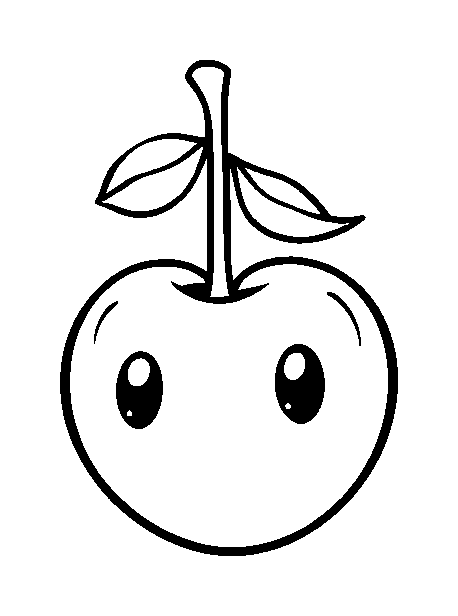 Cherry colouring page — free printable for kids