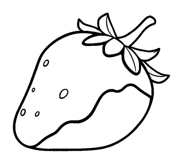 Chocolate Covered Strawberry colouring page — free printable for kids