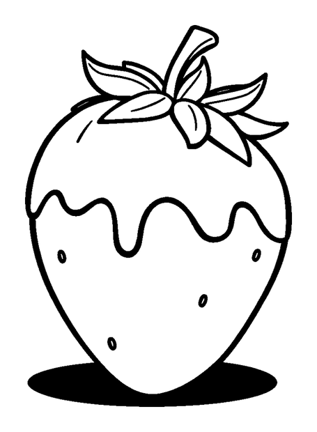 Chocolate Covered Strawberry colouring page — free printable for kids