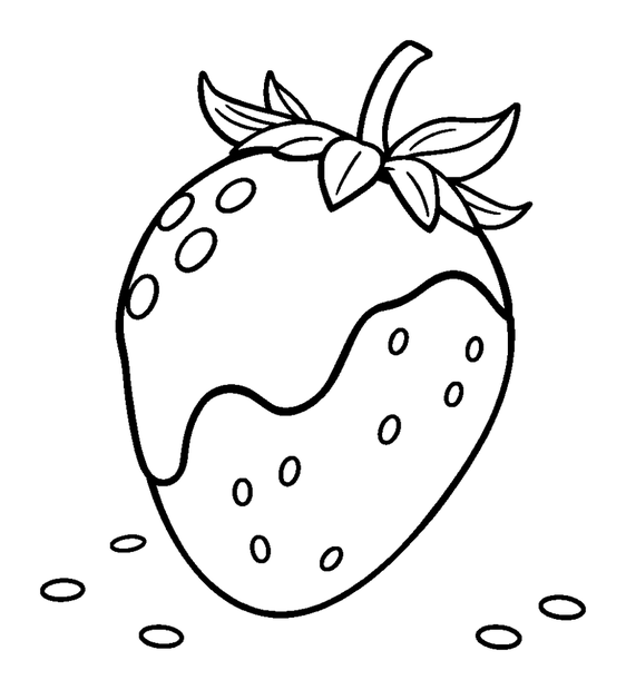 Chocolate Covered Strawberry colouring page — free printable for toddlers