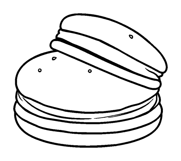 Colorful Macarons colouring page — free printable for kids