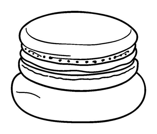 Colorful Macarons colouring page — free printable for kids