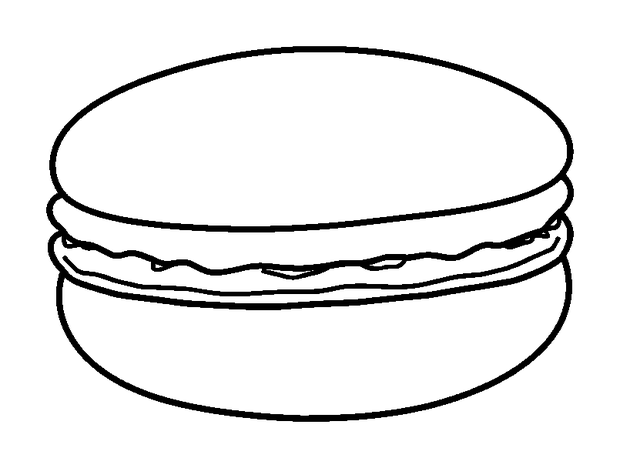 Colorful Macarons colouring page — free printable for toddlers