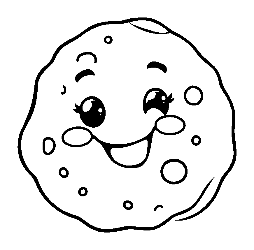 Cookie colouring page — free printable for kids