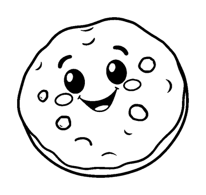 Cookie Colouring Page (Toddler, Bold & Easy)