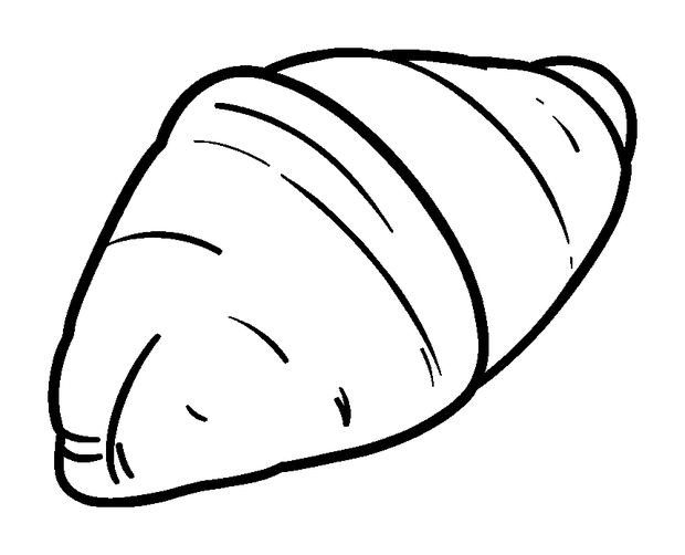 Croissant colouring page — free printable for kids