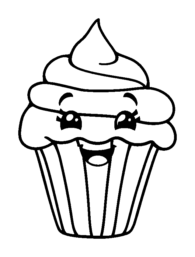 Cupcake colouring page — free printable for kids