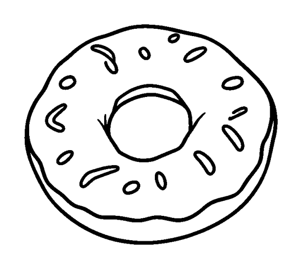 Donut colouring page — free printable for kids