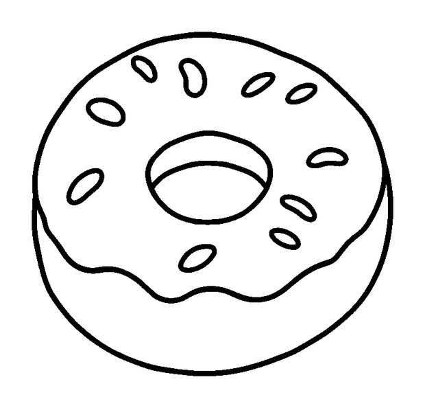 Donut colouring page — free printable for kids