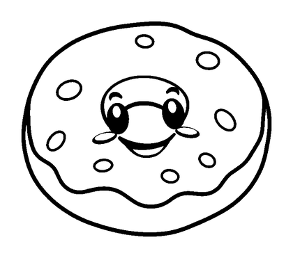 Donut Colouring Page (Toddler, Bold & Easy)