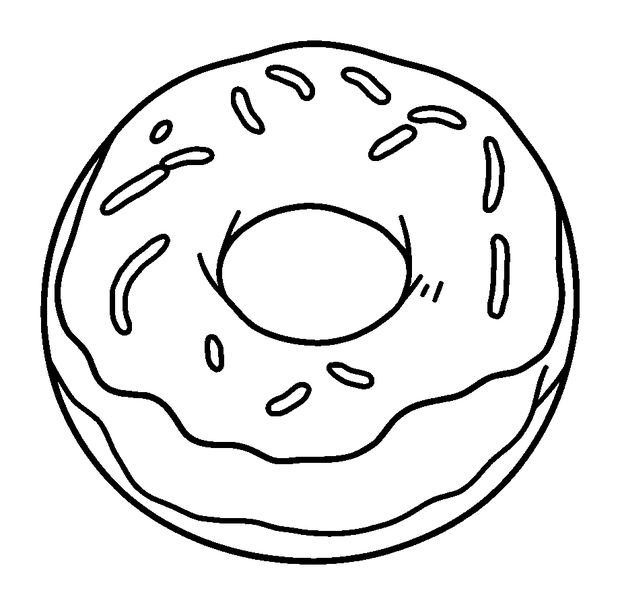 Donut colouring page — free printable for toddlers