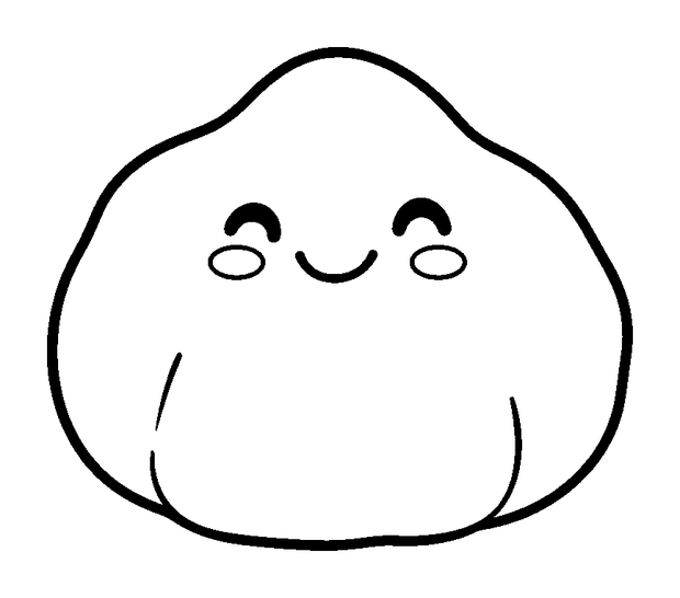 Dumpling colouring page — free printable for kids