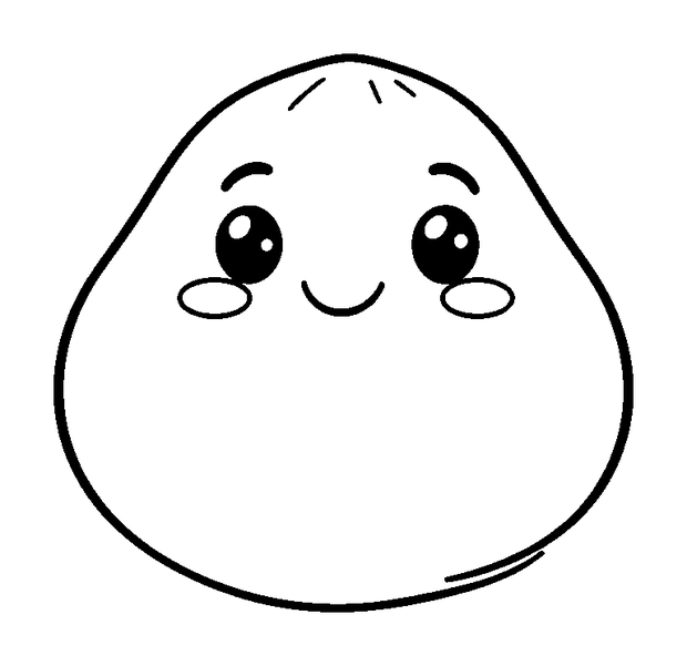 Dumpling colouring page — free printable for kids