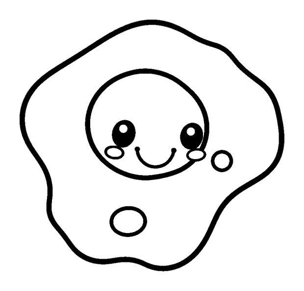 Fried Egg colouring page — free printable for kids