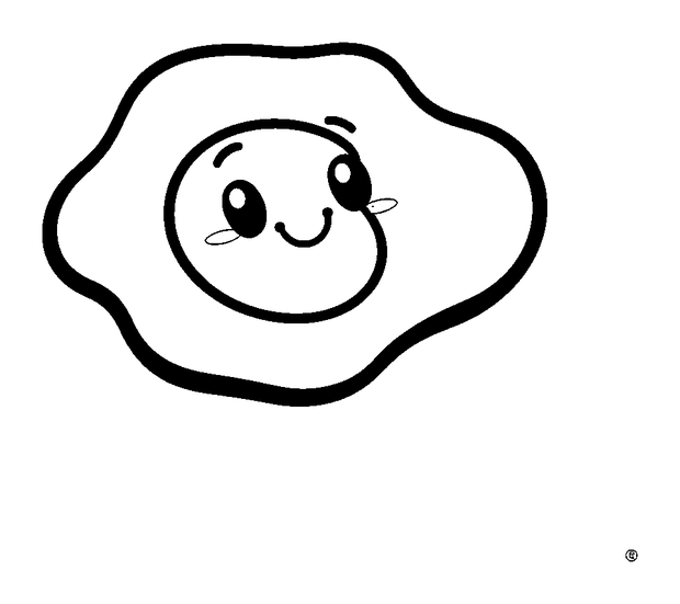 Fried Egg colouring page — free printable for kids