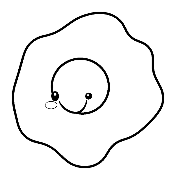 Fried Egg colouring page — free printable for toddlers