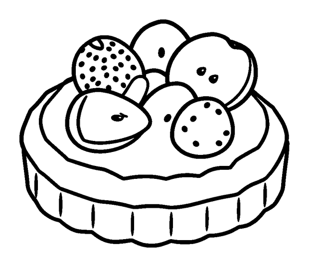 Fruit Tart colouring page — free printable for kids