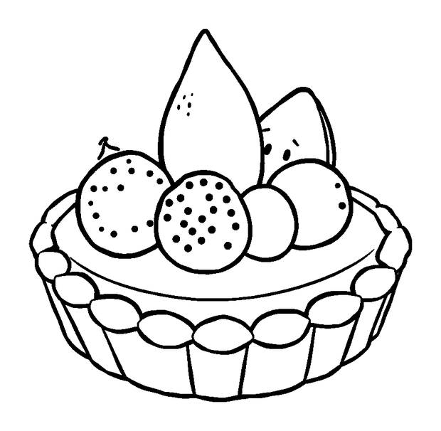 Fruit Tart colouring page — free printable for kids