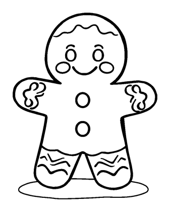 Gingerbread Colouring Page (Kids, Bold & Easy)