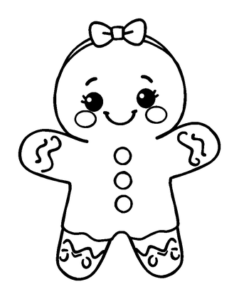Gingerbread Colouring Page (Kids, Standard)