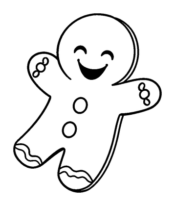 Gingerbread Colouring Page (Toddler, Bold & Easy)
