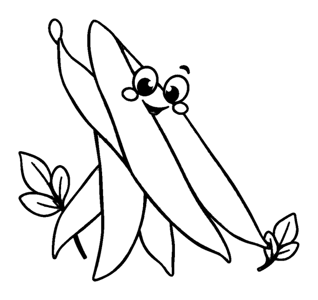 Green Beans colouring page — free printable for kids