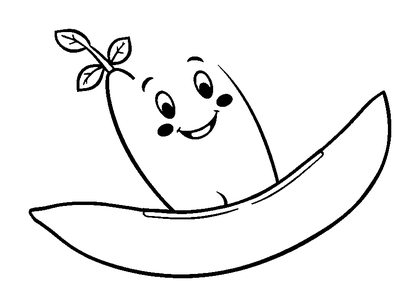 Green Beans Colouring Page (Toddler, Bold & Easy)