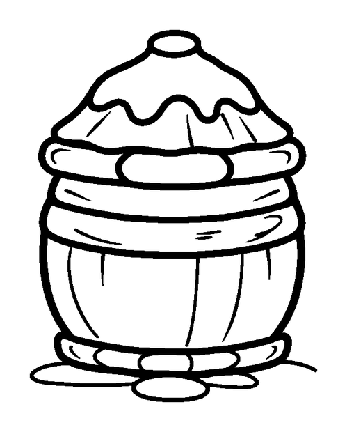 Honey Pot colouring page — free printable for kids