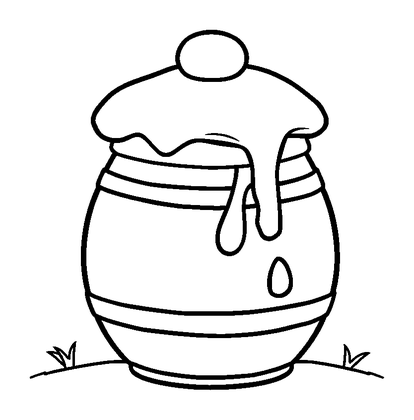 Honey Pot Colouring Page (Kids, Standard)