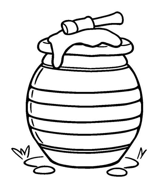 Honey Pot colouring page — free printable for toddlers