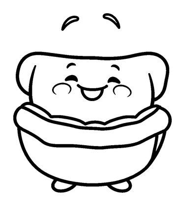 Hot Dog Colouring Page (Kids, Bold & Easy)