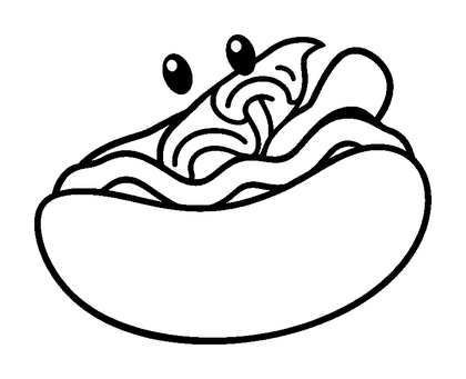 Hot Dog Colouring Page (Kids, Standard)
