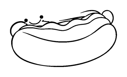 Hot Dog Colouring Page (Toddler, Bold & Easy)