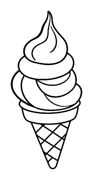 Ice Cream Cone Swirl colouring page — free printable for kids