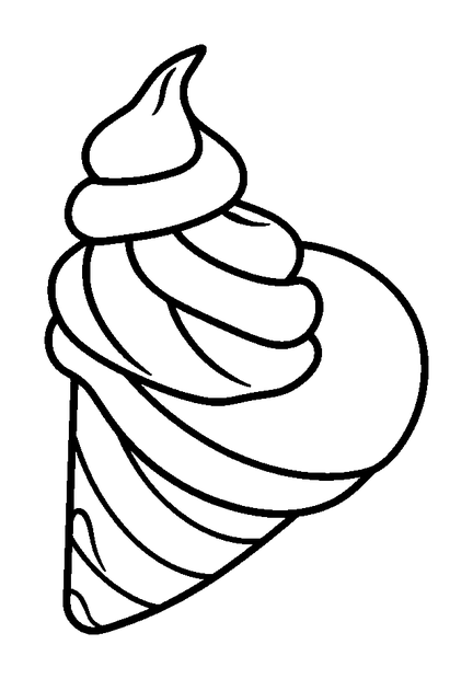 Ice Cream Cone Swirl colouring page — free printable for toddlers
