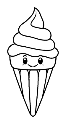 Ice Cream Colouring Page (Kids, Bold & Easy)