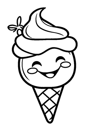 Ice Cream Colouring Page (Kids, Standard)