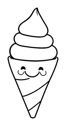 Ice Cream Colouring Page (Toddler, Bold & Easy)