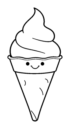 Ice Cream Colouring Page (Toddler, Bold & Easy)