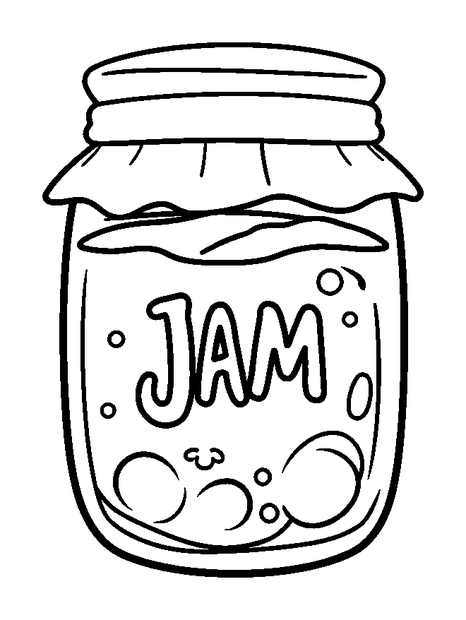 Jam Jar colouring page — free printable for kids