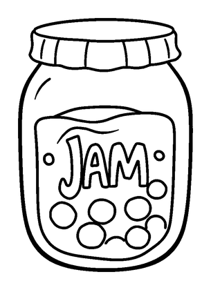Jam Jar Colouring Page (Toddler, Bold & Easy)