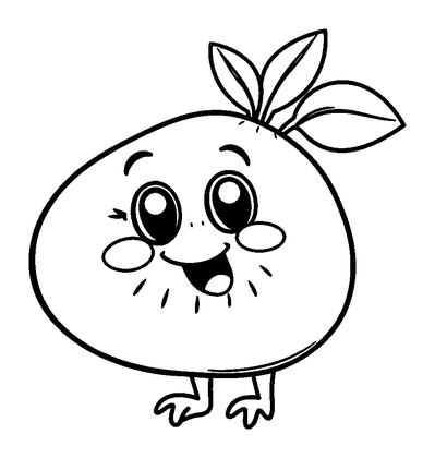 Kiwi Fruit Colouring Page (Kids, Bold & Easy)